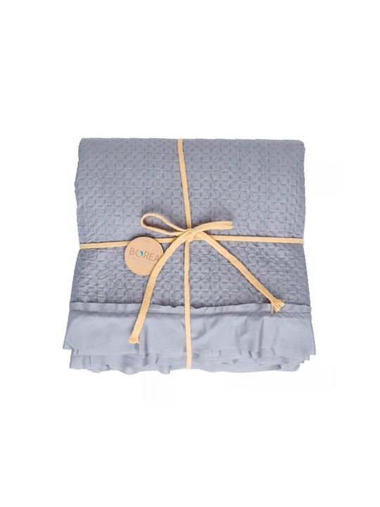 Borea Anais Σετ Κουβερλί Μονό Microfiber Γκρι 160x220cm 2τμχ