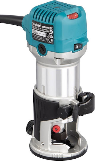 Makita RT0702C Einstechfräser 710W mit Geschwindigkeitsregelung und mit Absaugsystem
