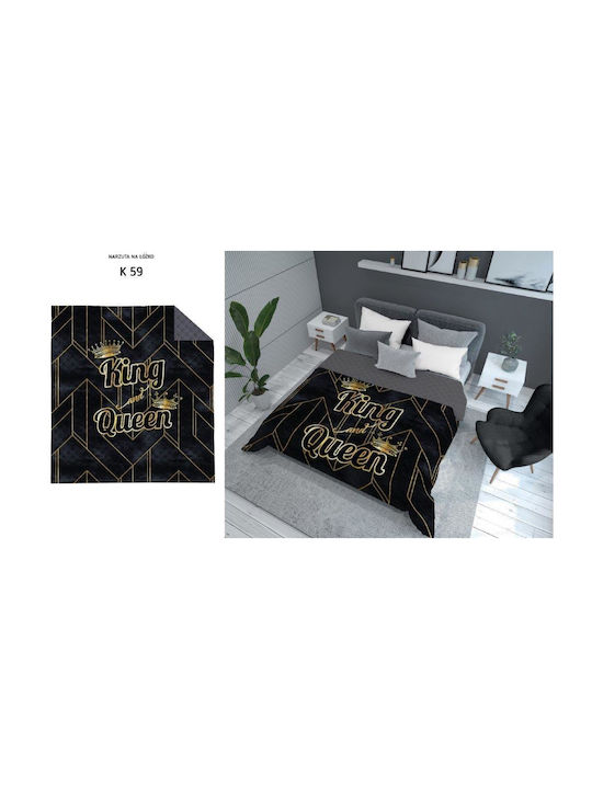 Detexpol Queen And King Κουβερλί Υπέρδιπλο Μαύρο 220x200cm