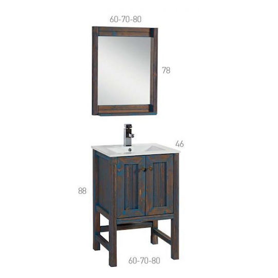 Mabo Waschtisch mit Waschbecken & Spiegel Blue