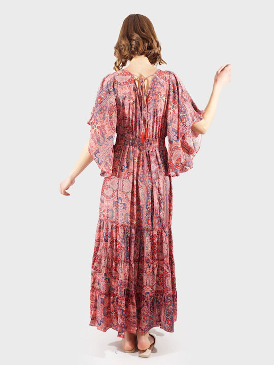 G Secret Summer Maxi Dress with Ruffle Red