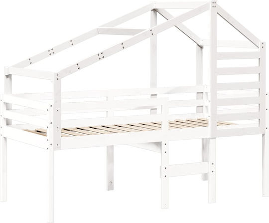 Bettgestell Bett Weiß 198x87x113cm