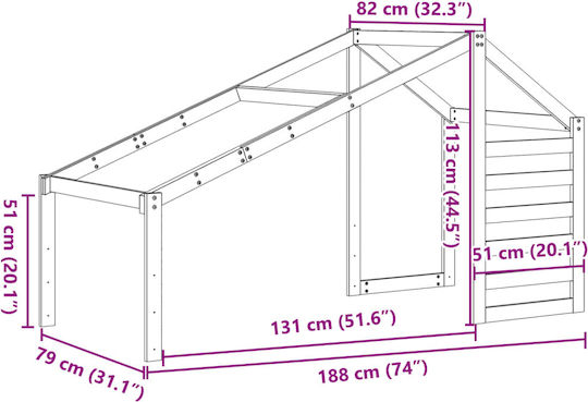 Bed Accessories White 188x82x113cm