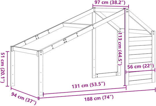 Gazebo Pat Alb 188x97x113cm