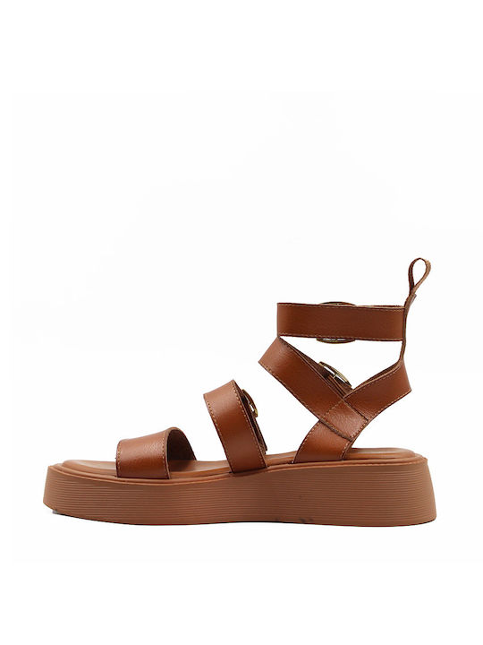 Alta Moda Synthetic Leather Gladiator Women's Sandals Tabac Brown