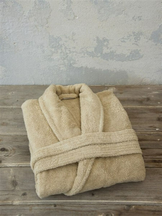 Nima Asana Μπουρνούζι με Γιακά Beige 450gr/m²