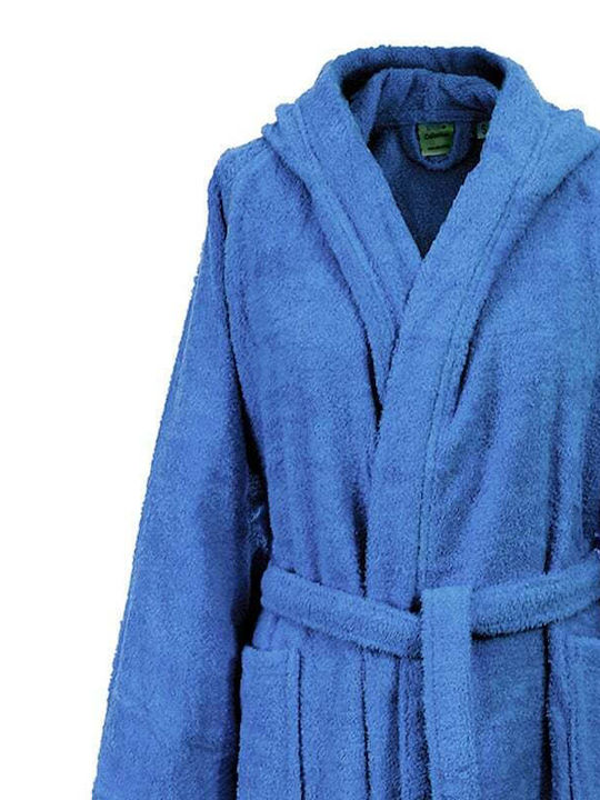 Dimcol 3010 Bathrobe with Hood Blue 420gr/m²