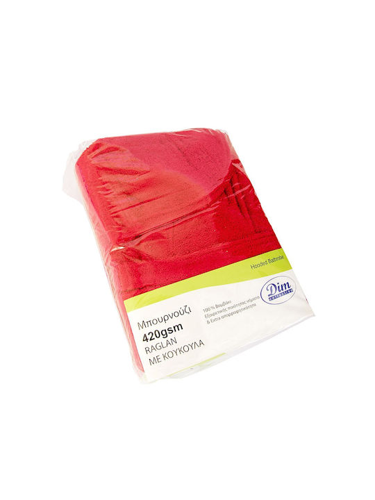 Dimcol 3010 Bathrobe with Hood Red 420gr/m²