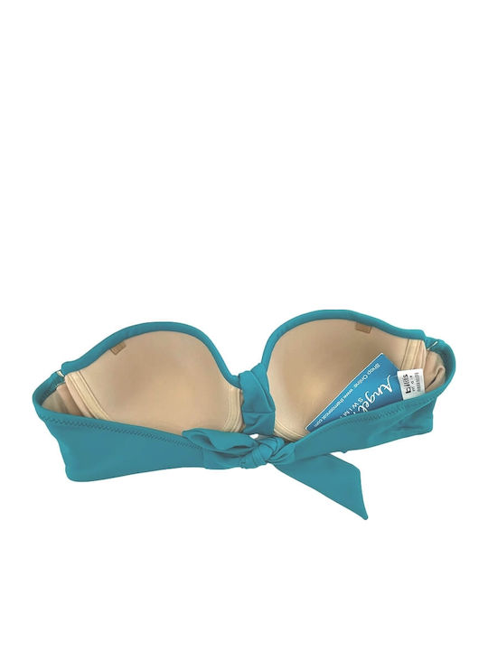 Strapless Bikini Top Πετρόλ