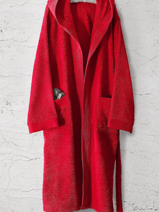 Rythmos Amadeus Damenbademantel mit Kapuze Red 420gr/m²