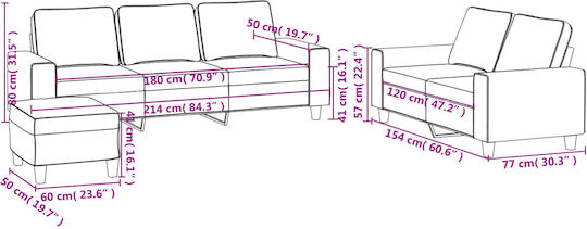 Set de Sufragerie 3 Scaune & 2 Scaune & Taburet