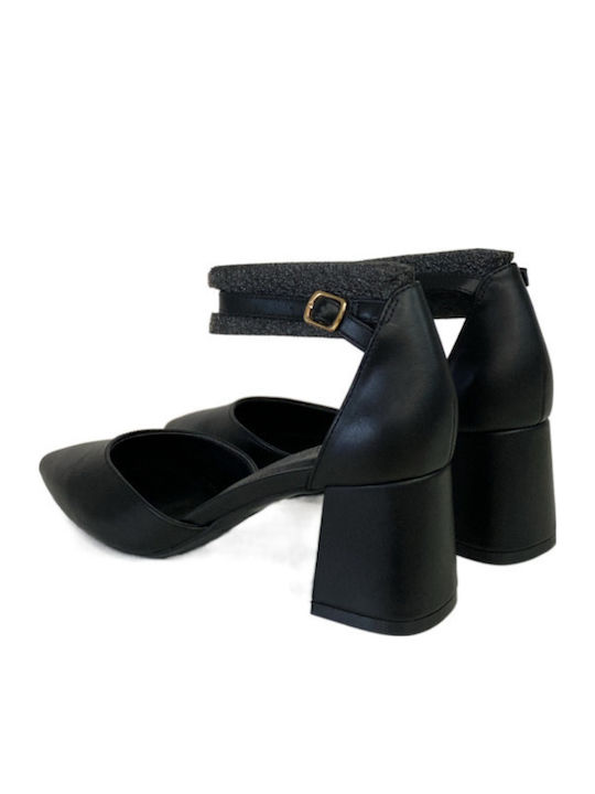 Pumps mit Riemchen Schwarz