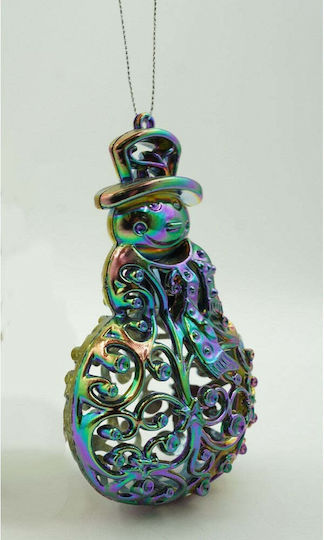 Hanging Snowman Ornament Plastic 13x8cm