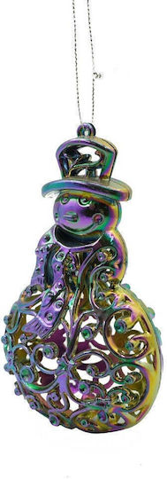 Hanging Snowman Ornament Plastic 13x8cm