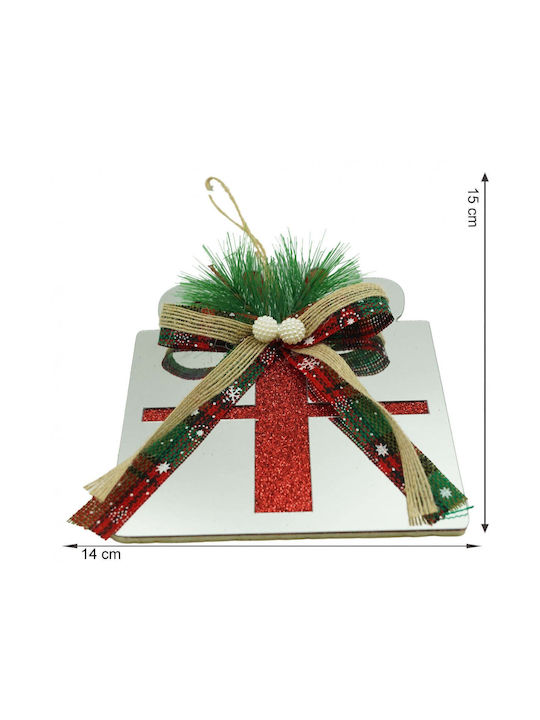 Ornament suspendat Cadou Alb 15x14buc