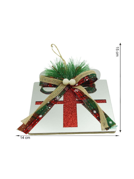 Ornament suspendat Cadou Alb 15x14buc