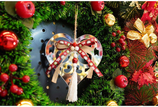 Hängendes Herz Ornament Weiß 26x14cm