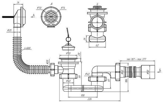 Βαλβίδα Μπανιέρας 1 1/2" Aniplast E055eu