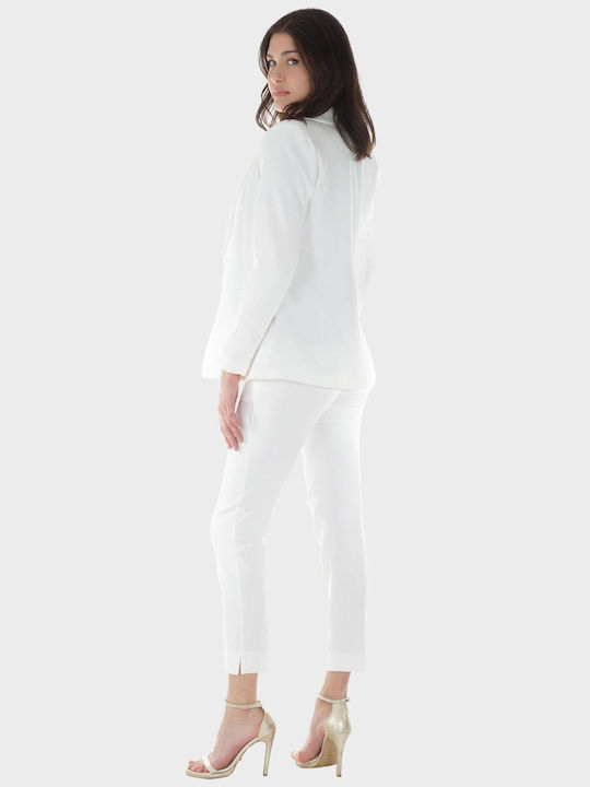 G Secret Women's Fabric Trousers WHITE