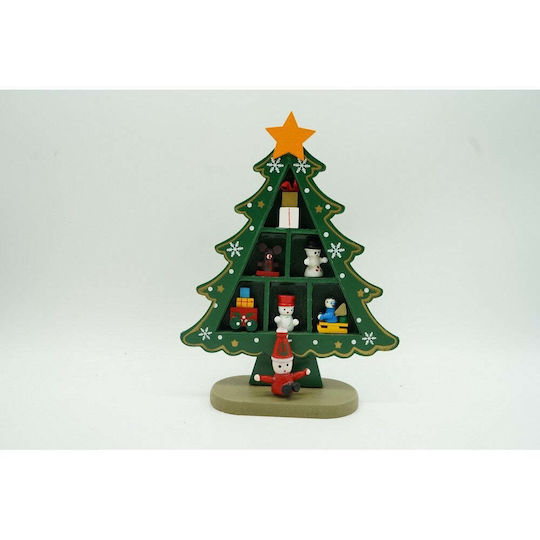 Decorațiune de Crăciun Lemn Braduleț 18cm. Verde