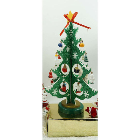 Christmas Decorative Wood Tree 33cm Green
