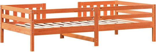 Kinderbett Klassisch Einzeln Braun für Matratze 75x190cm