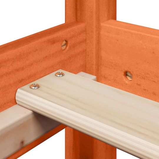 Pat pentru Copii Clasic Single Maro pentru Saltea 100x200cm