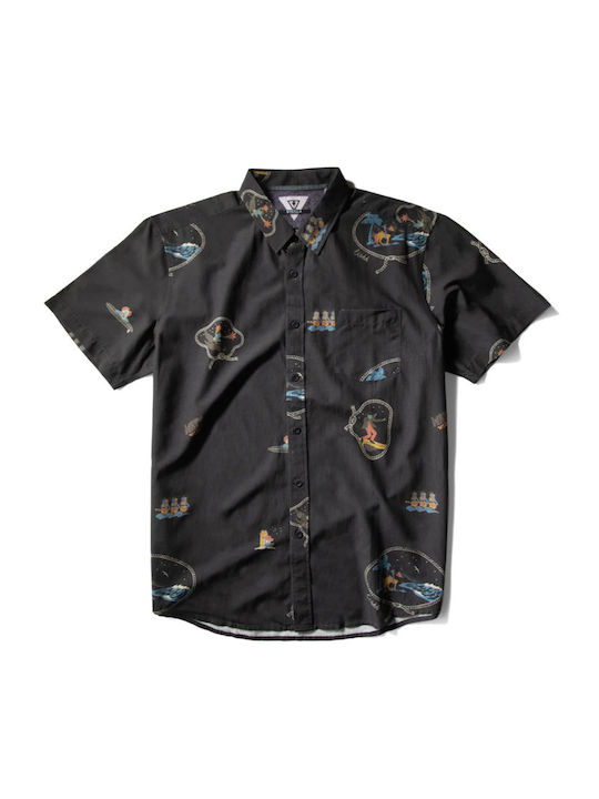 Vissla Men's Shirt Short Sleeve Cotton Black