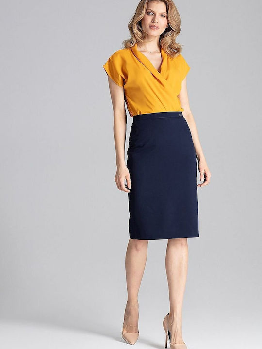 Figl Pencil Skirt in Navy Blue color