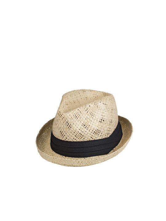 Frauen Korbweide Hut Fedora Beige