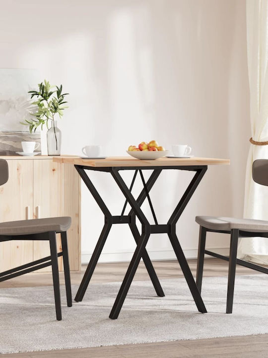 Table Dining Room from Solid Wood & Metal Solid pine/cast iron 70x70x75.5cm