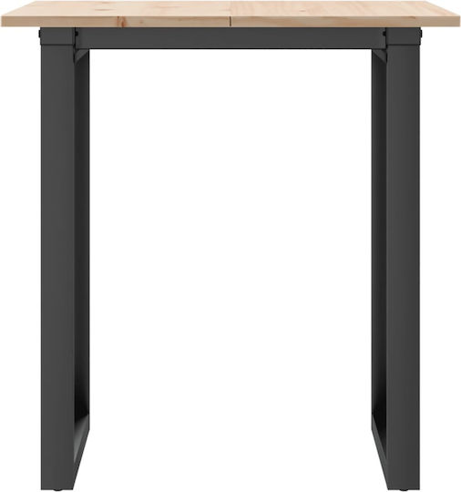 Pătrat Masă Sala de mese din Lemn Masiv & Metal Maro 60x60x75buc