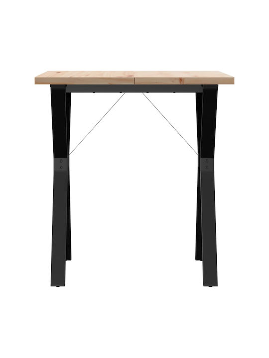 Square Table Dining Room from Solid Wood & Metal Solid pine/cast iron 70x70x75.5cm