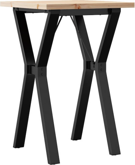 Square Table Dining Room from Solid Wood & Metal Coffee 50x50x75.5cm