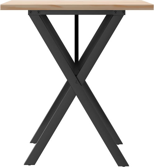 Square Table Dining Room from Solid Wood & Metal Coffee 70x70x75.5cm