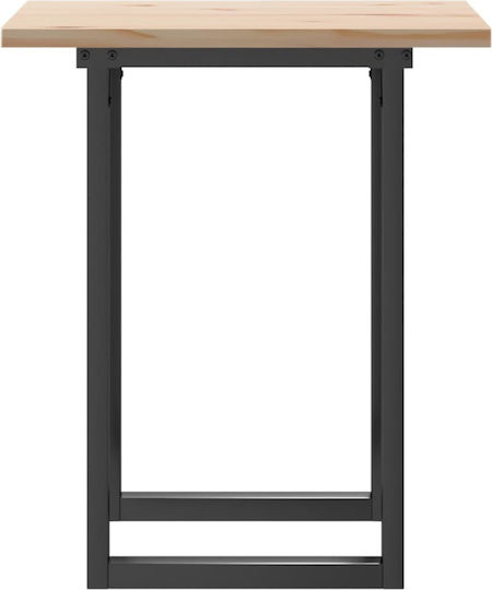 Square Table Dining Room from Solid Wood & Metal Coffee 70x70x75.5cm