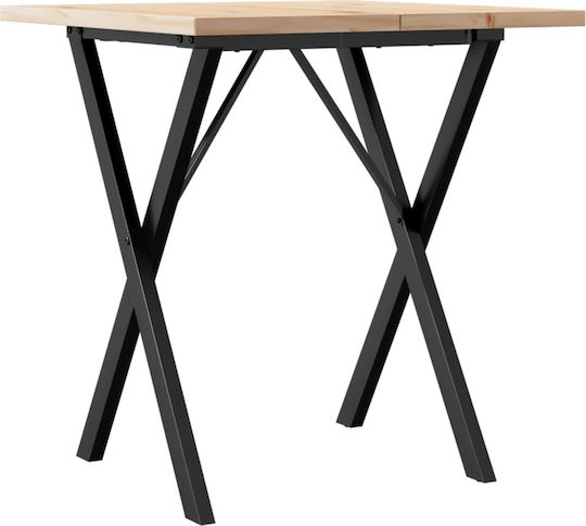 Square Table Dining Room from Solid Wood & Metal Coffee 70x70x75.5cm