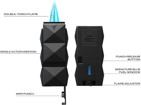Colibri Quasar Ветроустойчив Запалка Пламък Тип Джет в Сребрист Цвят