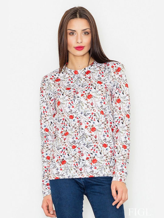 Figl Women's Blouse Long Sleeve Floral Black