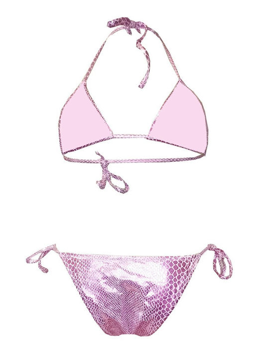 Set Bikini 3 Τεμαχίων Ροζ