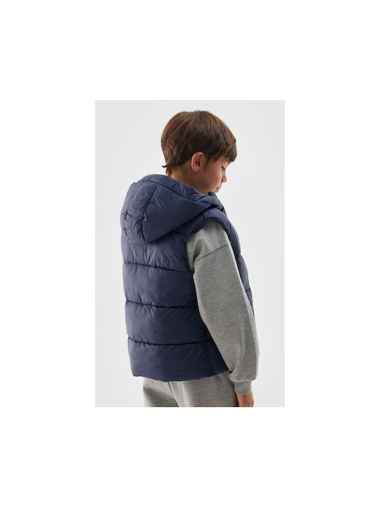 4F Kids Casual Jacket Sleeveless with Hood Blue