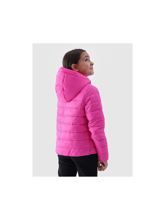 4F Kids Quilted Jacket with Hood Pink