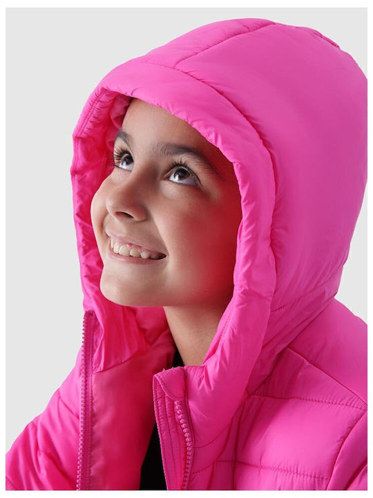 Kinder Steppjacke mit Kapuze Rosa