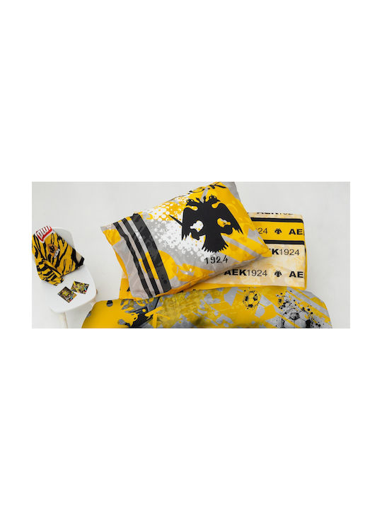 Palamaiki Sheet Set Semi-double with Elastic Band Cotton Aek yellow-black 170x260cm 3pcs