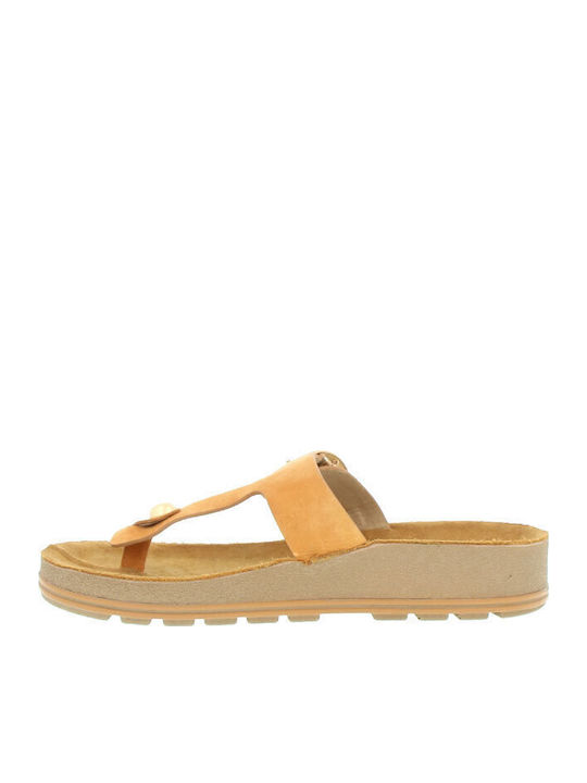 Flache Sandalen für Damen Anatomisch in Tabac Braun Farbe