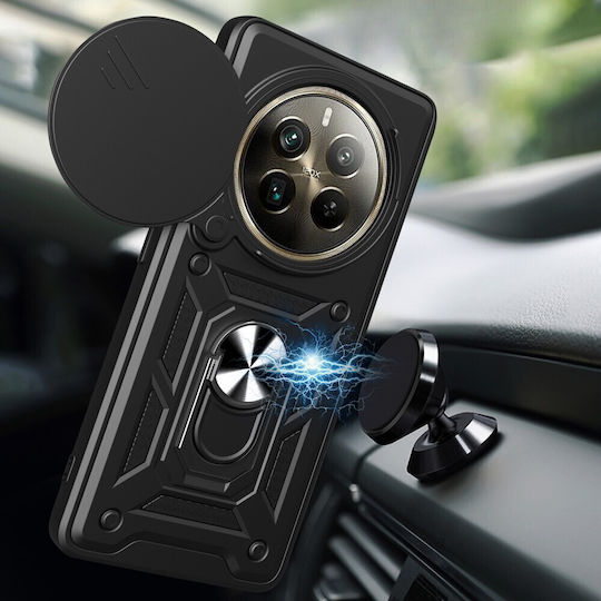 Umschlag Rückseite Metallisch Schwarz (Realme 12+)