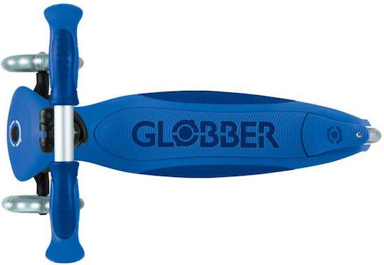 Globber Kids Scooter Foldable Go Up Deluxe 3-Wheel with LED Lighting Blue