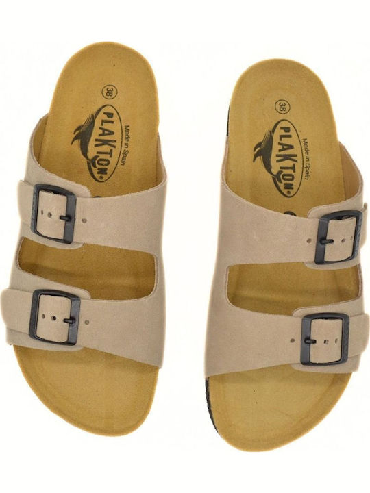 Beta Leather Women's Flat Sandals Anatomic Afelpado Piedra