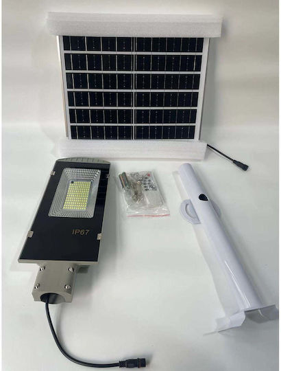 Lampă Solară Stradală 12W 7200lm Alb Rece 6500K cu Senzor de Mișcare și Telecomandă IP65 38.6cmx13.3cmx6.5cmcm