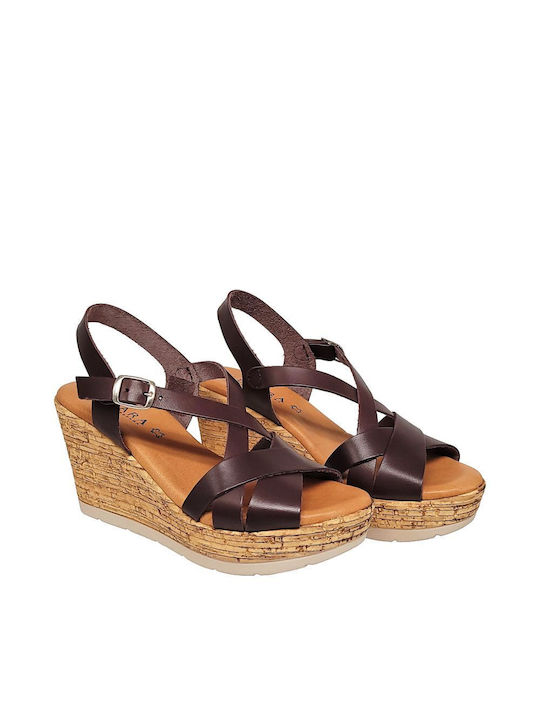 Kelara women's platforms K02639 brown